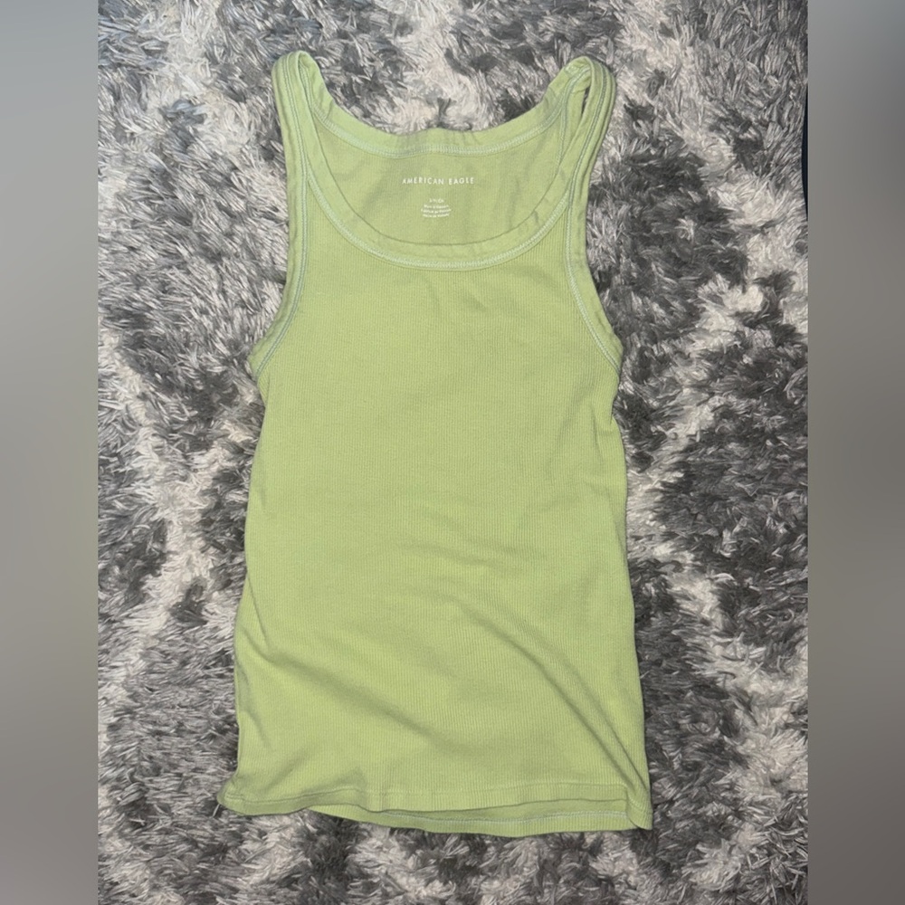 American Eagle Outfitters Ribbed Tank in Lime Green
